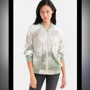 Without Walls Women's NEW Reversible Tie-Dye‎ Bomber Jacket Green Size Med